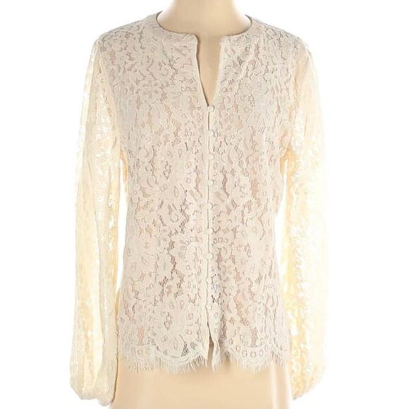 Rachel Zoe Long Sleeve Lace Button Up Blouse Size Small - Picture 1 of 6